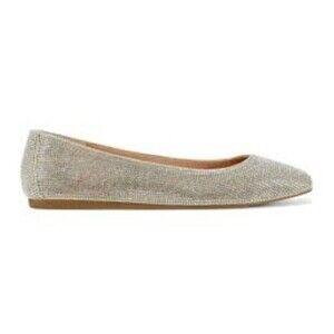 INC Womens Juney2 Silver Rhinestone Ballet Flats Shoes 9.5 Square Toe